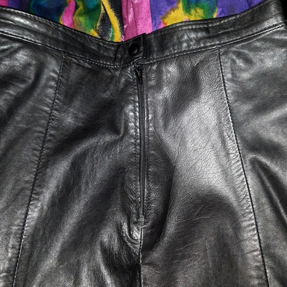 VINTAGE Leather Midi Skirt - Picture 9 of 12